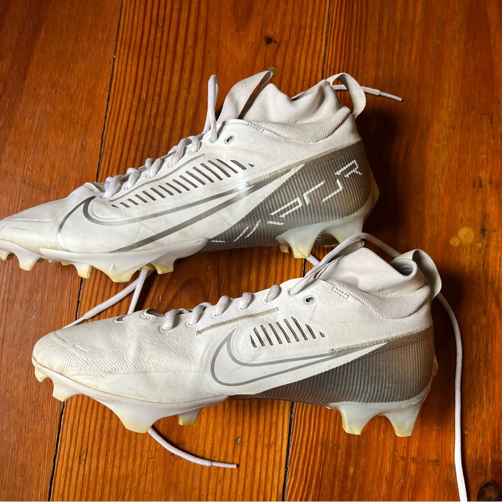Nike White and Gray Athletic Cleats